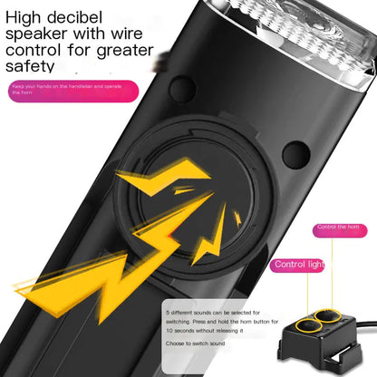 Bicycle Front Light with High Decibel Horn for Outdoors