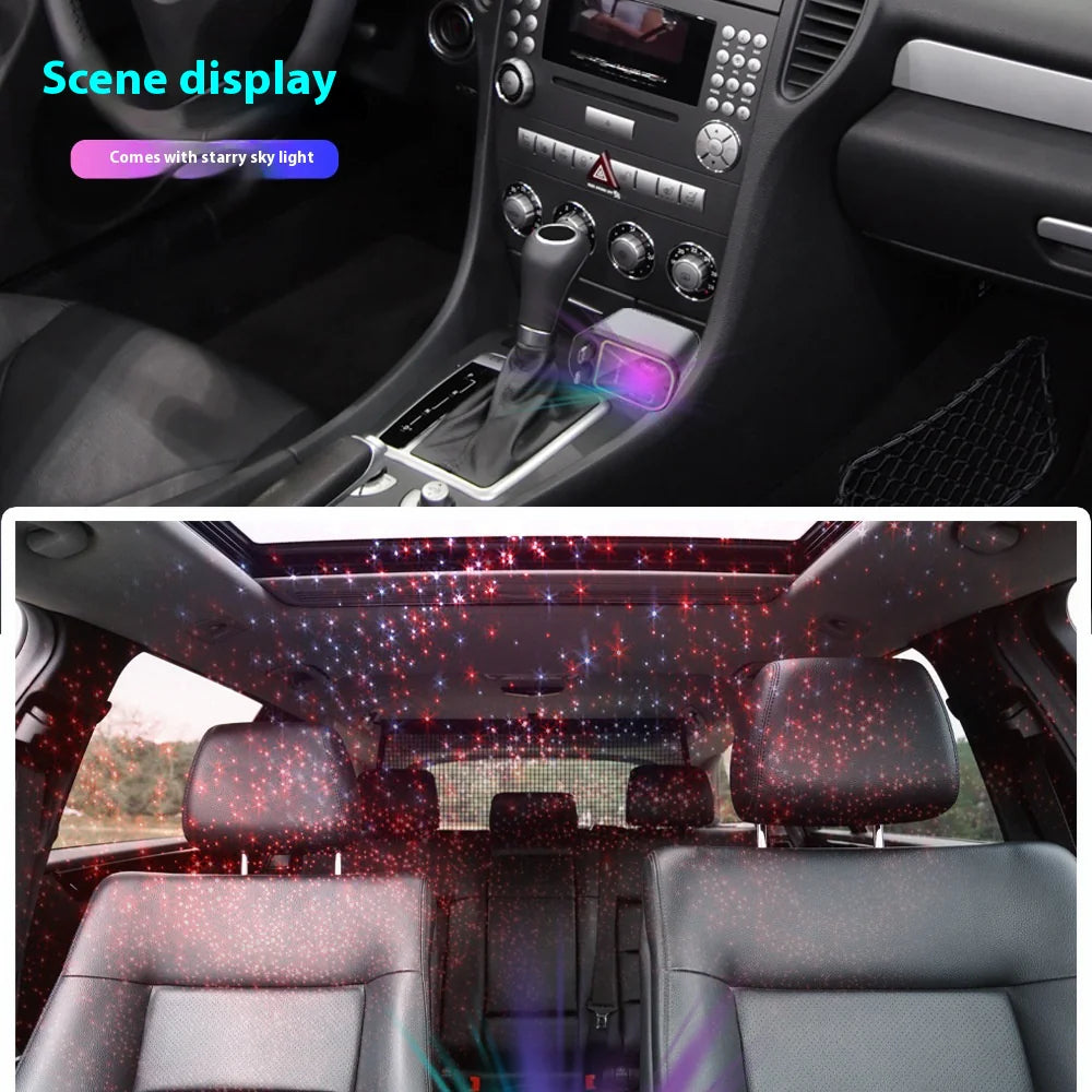 4-in-1 - Retractable Car Charger with Starry Light